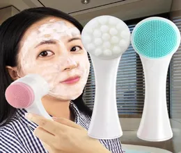 3D podwójne bokowe pędzel do mycia pędzla do czyszczenia skóry Exfoliator Sprzątanie twarzy pędzle do mycia produktu 7478057