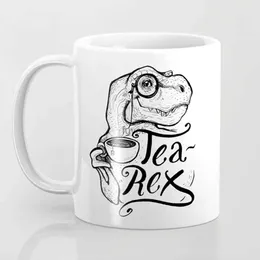 Tassen Dinosaurier Tea-Rex Kaffeetasse 11 Unzen Keramik Freunde Geburtstagsgeschenk Einfache Home Milk Cup YQ240109