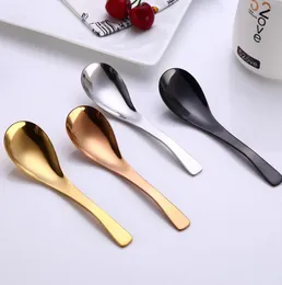 304 Rostfritt stål Earl Spoons Plating Color Gold Black Rosegold Court Spoon 1474CM Rundbotten Scoop Whole8495125