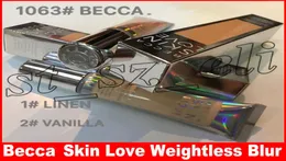 Becca Skin Love Love Love Blur Foundation مملوءة مع رحيق توهج معقد الكتان الفانيليا 2 Colors5197830