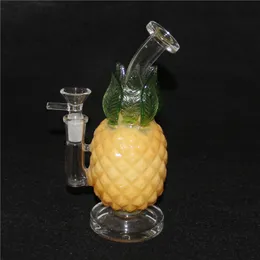 8 Polegada Bongo De Vidro De Abacaxi 5mm Grosso Hookahs Bubbler Oil Dab Rig Inline Perc Tubulações De Água Com Tigela 14.5mm Feminino