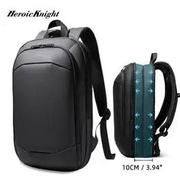 Heroic Knight Mens Laptop Plecak 17 -calowy biznes Rozszerzalny podróżnik Wodoodporny USB Office Mochila 240108