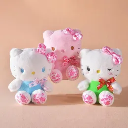 Wholesale cute cherry blossom cat plush toys Children's games Playmates holiday gifts room decoration claw machine prizes kid birthday Christmas gifts