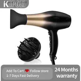 헤어 드라이어 Kipozi Hair Dryer 1875W DC 모터를 갖춘 나노 이온 헤어 블로우 드라이어 디퓨저 및 공기 흐름 농축기 Q240109를 갖춘 Frizz 무료 스타일을위한 DC 모터