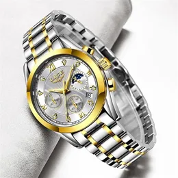 LIGE 2021 New Gold Watch Women Watches Female Waterproof Clock Relogio Feminino Ladies Creative Steel Women's Bracelet Watche241k