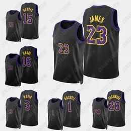 2023 24 Nowe miasto LeBron James Basketball Jersey 8 Anthony 3 Davis Austin Reaves Angelo Russell Jarred Vanderbilt Schroder 24 Anthony Men 23 3 6 Davis Mamba Bryant