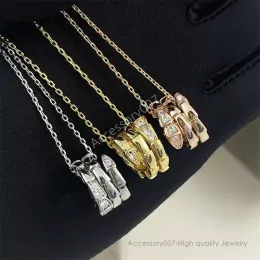 дизайнерское ювелирное ожерелье, роскошное дизайнерское ожерелье, брендовое модное ожерелье с подвеской, змеиная кость, полное бриллиантовое ожерелье, высококачественное дизайнерское ювелирное изделие из титановой стали