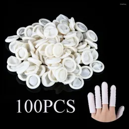 使い捨て手袋100pcs非滑りネイルアートツールラテックスプロテクターラバーフィンガーコットカバー