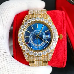 Montre en diamant faite à la main pour hommes, automatique mécanique, mouvement 2824, saphir 42mm, Montre-bracelet de Luxe pour femmes