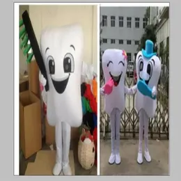 2019 adorável dente com escova de dentes mascote traje natal fantasia vestido halloween mascote costume245j