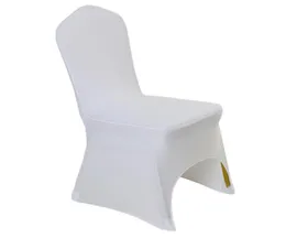 100 PCS Universal White poliester Spandex Wedding Chair Covery na wesele składanie bankietu EL Dekoracja wystrój Whole6986779