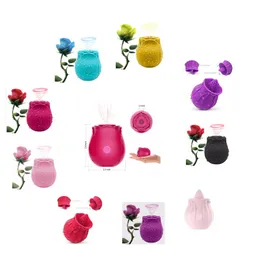 Массажер для ног, оптовая продажа, форма цветка розы, вибрирующий вибратор для языка, вибратор для клитора, всасывающий сгусток, присоска, фаллоимитатор, игрушки, женские игрушки Dr Otlaq