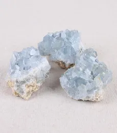 Natural Blue Celestite Mineral Healing Crystal Cluster Oregelbundet Gemstone Home Decoration Prov Crystal Healing 35CM8372195