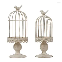 Ganchos Retro Floral Bird Cage Decoração Metal Rack Americano Ferro Forjado Presente de Casamento