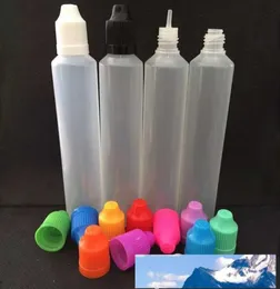 60ml garrafa vazia à prova de crianças Vape ELiquid Refill Garrafas PE Pen Forma Estilo Plástico Longo Agulha Dicas Tamper Criança Prova Caps para 1318895