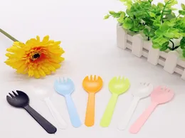 Disposable Flatware Tableware Portable Disposable Fruit Fork Plastic Dessert Party Cake Salad Vegetable Fork Spoon Individual Pack9226252