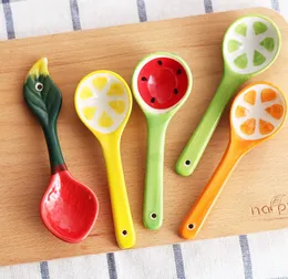 Ceramic Coffee Stirring Spoon Korean Style Household Tableware Dessert Watermelon Lemon Pineapple Fruit Design Ceramic Spoon8872801