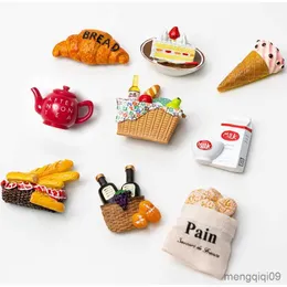 5PCS Fridge Magnets Cartoon food refrigerator paste magnet decoration creative personality 3D cute refrigerator magnet force message paste