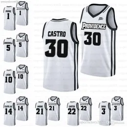 NBAS Custom College Basketball Wears Providence Friars 2022-23 College Basketball Home Jerseyrafael Castro Bryce Hopkins Devin Carter Clifton Moo