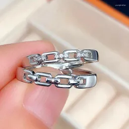 Clusterringen Huitan Hoogwaardige zilveren kleur vingerring voor liefhebbers Eenvoudige stijlvolle kettingbanden Paar cadeau Dames Heren Trendy sieraden