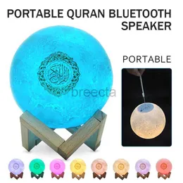Portable Speakers Bluetooth Speaker Wireless Muslim Night Lamp Portable Quran Speaker 3D Moon with Remote Control APP Control Quran Touch Lamp zln240109