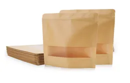 الوقوف Up Kraft Paper Pack Pags W Frosted Window Biscuit Doy Pack Zipper Storage Pouch LZ04924839034