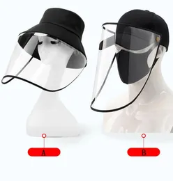 Bucket Hat Face Shield Verstellbare Vollgesichtsabdeckung Isolationsschutzmaske Baseballkappe Verhindern Sie Tröpfchen Schutzprodukt GH0692326109