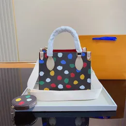 Designer bolsa de ombro luxo sacola mulheres bolsa de ombro luxo bolsa de moda sacos clássico marrom flor mão totes com bolsa de moeda 230201