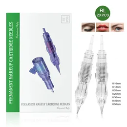 20pcs cartuchos de parafuso agulhas tatuagem 1r/2r/3/4/5/7rl agulhas de máquina de maquiagem permanente agulhas profissionais para especificar máquina 240108