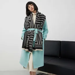 İskandinav Minimalist Koreli Çizgili Moda Kaşmir Eşarp Kadınlar İçin 2024 Uzun Klimalı Şal İkili Amaçlı Öğrenci Boyun Rüzgar Geçirmez