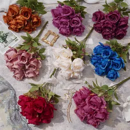 Sınır ötesi Fransa Gül Paket Kombinasyonu Çiçek İç Peyzaj İpek Çiçek Stüdyosu Düzeni Dekoratif Çiçek Üreticileri QXHY