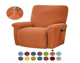 1 Seat Recliner stretch soffa slipcover soffa täcker 4pieces fasta färg elastiska spandex möbler mjuk soffa protektor8013428