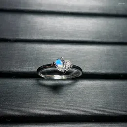 Кольца кластера из стерлингового серебра 925 пробы S925 2024 года с натуральным лунным камнем, дизайнерское кольцо с открытием любви, без оптимизированной основной части