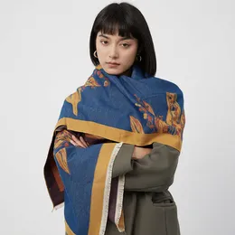 2024年秋の新しい拡張版ファッションシンプルな模倣カシミアスカーフ女性冬濃厚で暖かい首のショール
