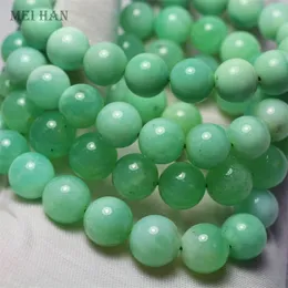 Meihan Natural A Australia Chrysoprase Smooth Round Loose Beads Stone For Jewelry Making Design Gift 240108