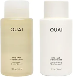 Ouai Fine Hair Shampoo Volumizing With Stärkande fint hårbalsam -studs och volym 10 oz