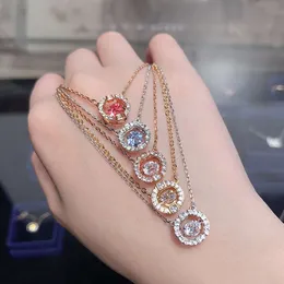 Ожерелья с подвесками, ювелирное ожерелье, кулон с разноцветными кристаллами, круглый умный женский браслет с бьющимся сердцем, умная цепочка на ключицу2024