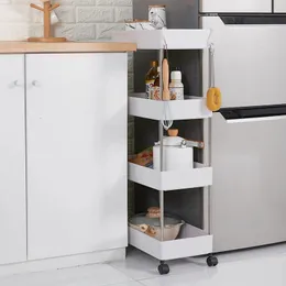 Carrello portaoggetti durevole con rotelle Scaffale mobile Gap Rack Cucina Bagno Slim Slide Organizer Carrelli per camera 240109