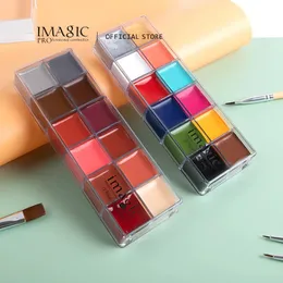 Imagic 12 Molors Yüz Vücut Sanatı Güvenli Çocuklar Flash Dövme Dövme Halloween Noel Partisi Makyaj Pigment Draması Güzellik Aracı 240108