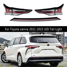 Estilo do carro conjunto de luz traseira dinâmico streamer sinal de volta para toyota sienna is200 21-23 led luz traseira freio luzes de corrida reversa