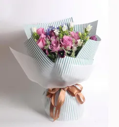 Embalagem de flores à prova d'água, 20 peças, papel listrado fosco, buquê de flores, presente, suprimentos de floricultura, papel de embrulho 9118416