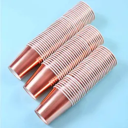100 Packs Disposable Cup Rose Gold Foil Paper 9oz Party Wedding Birthday Drinking Tableware Supplies 240108