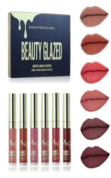 Beauty Glazed Matte Liquid Lipstick Set Натуральный водонепроницаемый долговечный блеск для губ для макияжа Set5989109