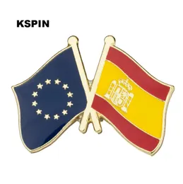 Spilla da bavero con bandiera dell'Unione Europea Spagna Distintivo della bandiera Spille da bavero Distintivi Spilla XY00853769245