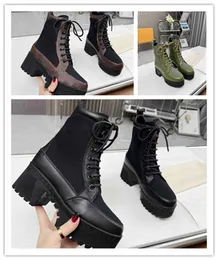 Damen Stiefeletten Side Goa Kurze Stiefel Schnürung Laureate Plateau Desert Combat Stiefel Wildleder Mittelkalb Schuhstiefel Damengröße Schwarz mit Box