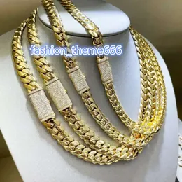 Collana di dimensioni personalizzate Gioielli hip-hop catena di collegamento 12mm 10K 14K 18K Gold Miami Cuban con