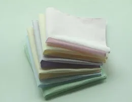20 pçs lenços de cor sólida 100 algodão lenços femininos homens 28cm 28cm bolso quadrado casamento simples diy impressão desenhar lenços7698557