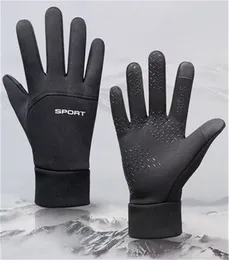 Cycling gloves full finger touch screen protection warm and velvet windproof winter outdoor sports for men and women wear resistant cold T-2