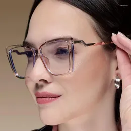 Solglasögon ramar kvinnor mode glasögon 2024 trending unisex spectacle glasögon optisk Eyeglasse Metal Bending Leg Blue Light Block