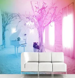 Benutzerdefinierte 3D Stereoskopische Walpaper Rosa Klavier Schnee Szene TV Sofa Hintergrund Wandmalerei Po Tapeten Wohnkultur9176539